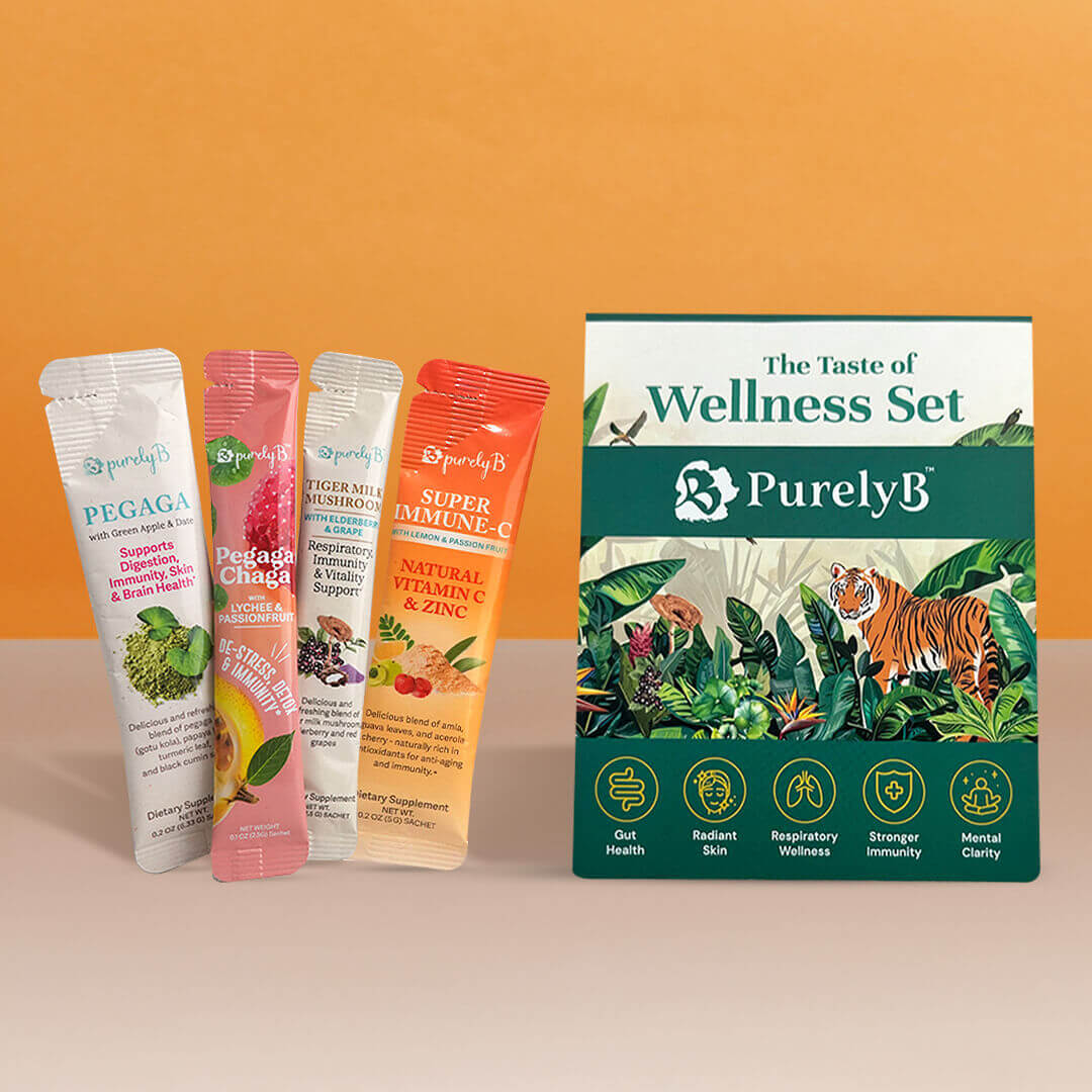 [PurelyB Taster Set] Pegaga, Tiger Milk Mushroom, Pegaga-Chaga &amp; Super Immune-C